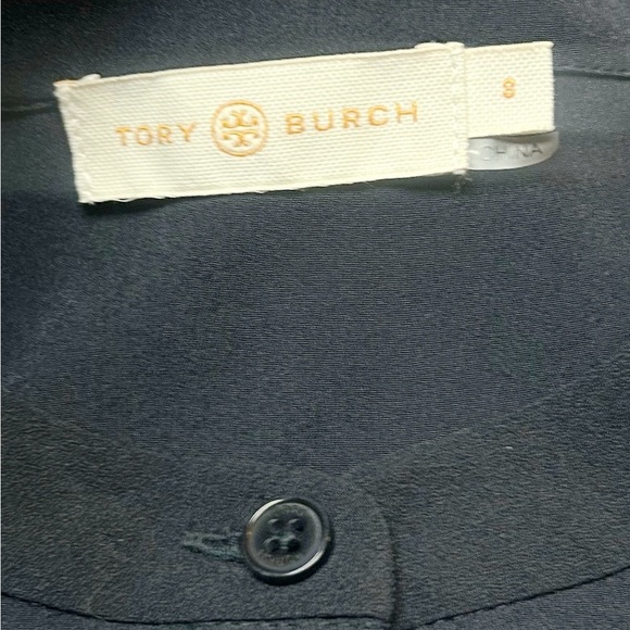 Tory Burch Sleeveless Button Up Blouse Navy Size 8 - Picture 4 of 8